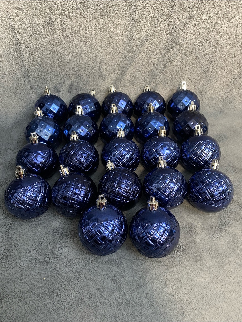 Lot of 22 Shatter Proof Navy Blue Holiday Ball Ornaments